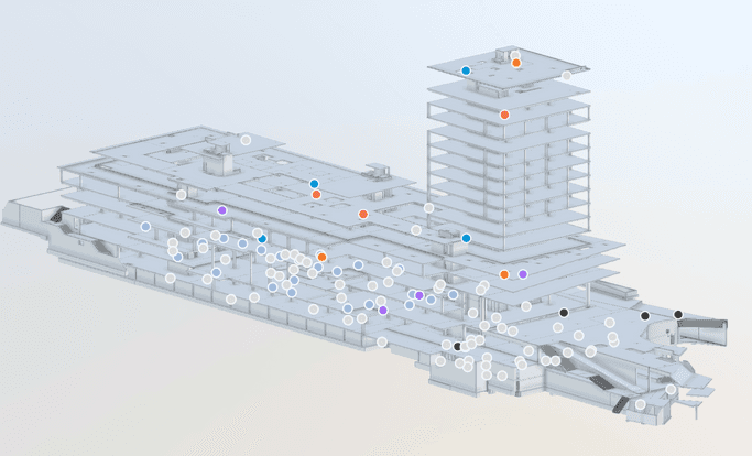 Structural BIM model with coordination markers