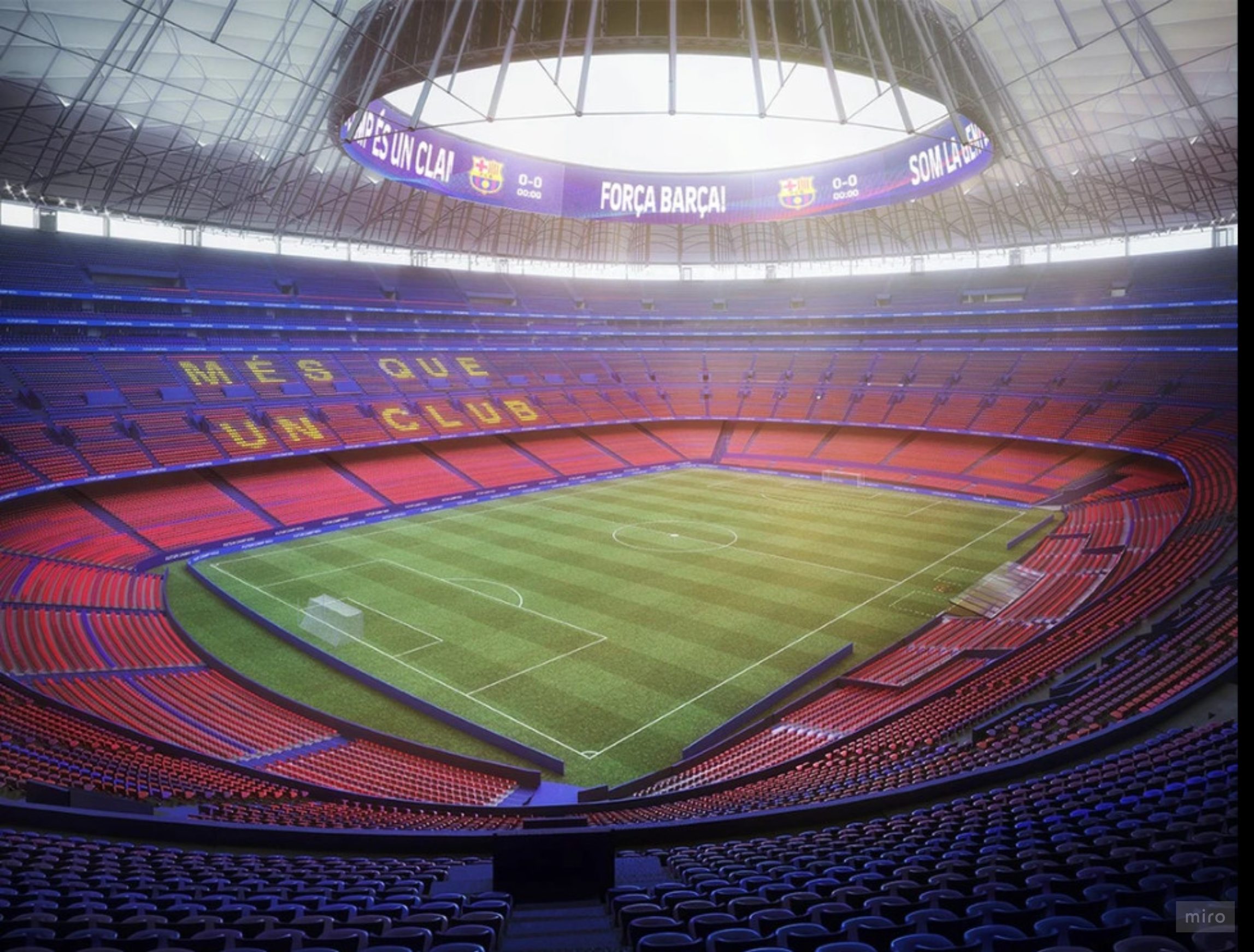 Camp Nou stadium interior render