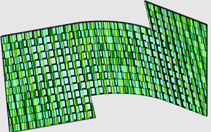 Facade panel grid — module rhythm and glazing mix